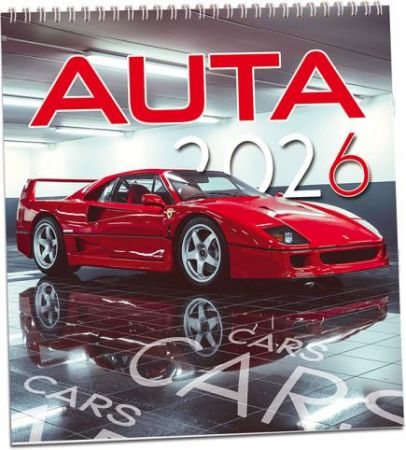 Kalendář nástěnný Auta 2026 / 32cm x 34cm / KN330