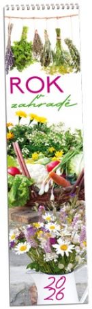Kalendář nástěnný Rok v zahradě 2026 / 10,8cm x 46,5cm / KN310