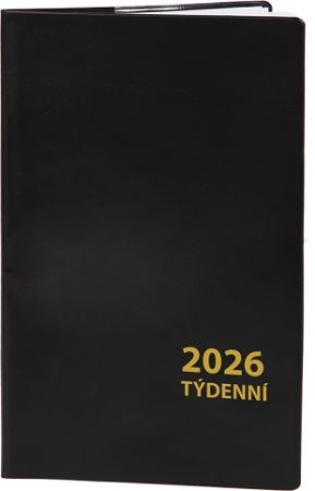 Diář týdenní - černý 2026 / 9cm x 15cm / DT192