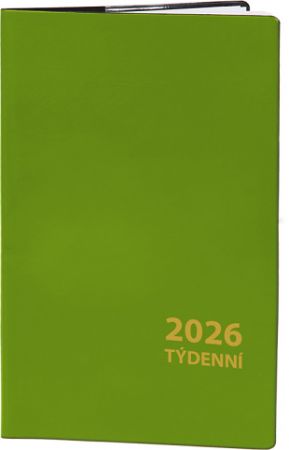 Diář týdenní - zelený 2026 / 9cm x 15cm / DT195