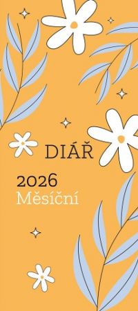 Diář měsíční potisk 2026 / 8cm x 18cm / DM190