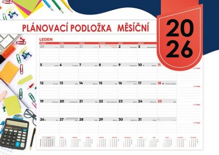 Kalendář stolní Plánovací podložka měsíční 2026 / 59,4cm x 42cm / K333