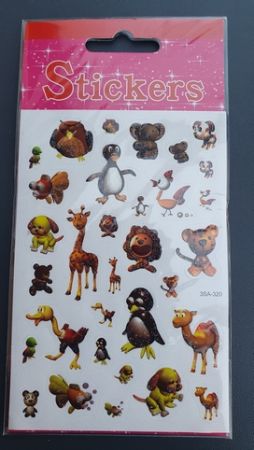 Nálepky samolepky Zvířátka I. sova, třpytivé 1 arch