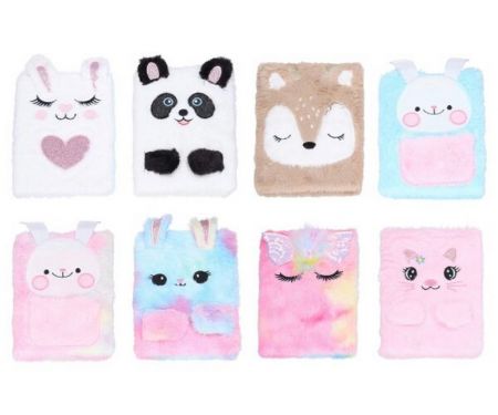 Deníček linkovaný 15x21 cm plyš, 80 stran