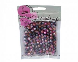 Korálky 8mm tmavě růžovo-šedé 50g