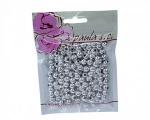 Korálky 8mm stříbrné plastové 50 g