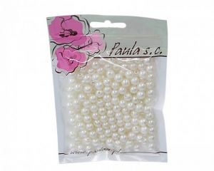 Korálky 8mm bílé plastové 50 g