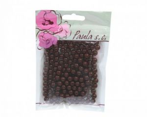 Korálky 8mm hnědé plastové 50 g
