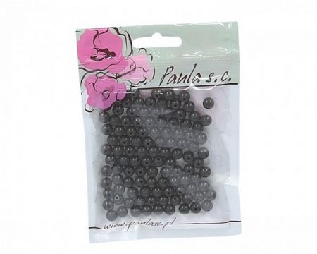 Korálky 8mm černé matné plastové 50 g