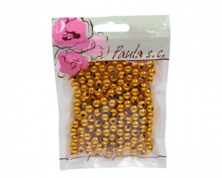 Korálky 8mm zlaté plastové 50 g