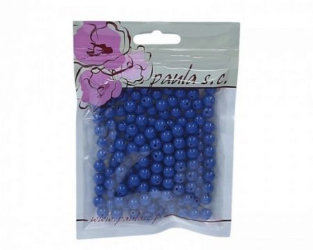Korálky 8mm tmavě modré matné plastové 50 g