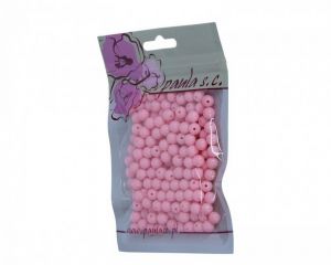 Korálky 8mm růžové matné plastové 50 g