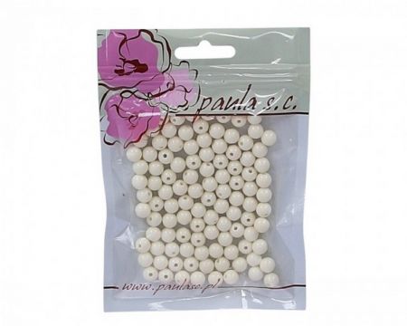 Korálky 8mm krémové matné plastové 50 g