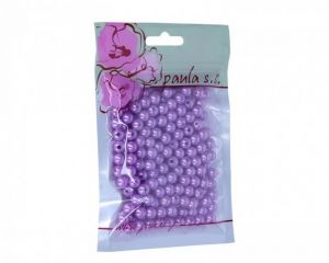Korálky 8mm fialové světlé matné plastové 50 g