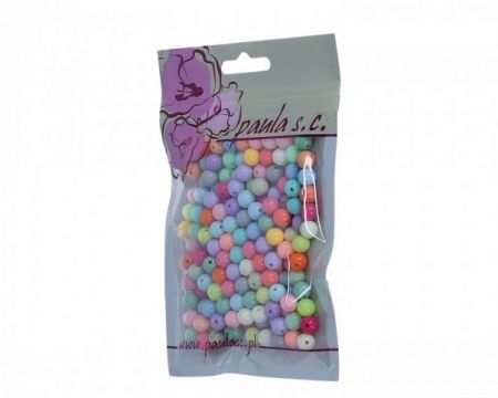 Korálky 8mm mix barev matné plastové 50 g
