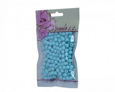 Korálky 8mm modré světlé matné plastové 50 g