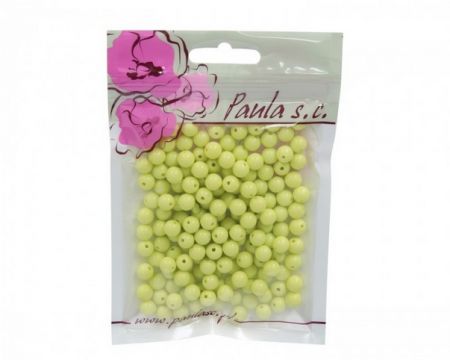 Korálky 8mm pistáciové matné plastové 50 g
