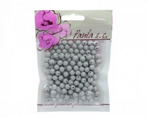 Korálky 8mm šedé matné plastové 50 g
