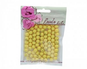 Korálky 8mm úsměl smiley matné plastové 50 g