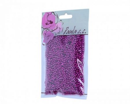 Korálky 3mm amarantové plastové 50g