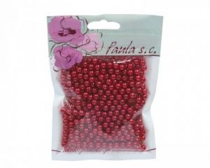 Korálky 6mm červené bordo plastové 50 g