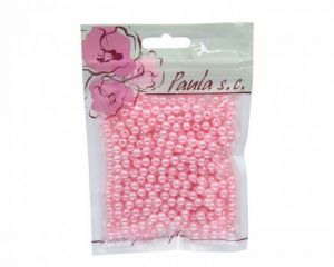 Korálky 6mm růžové plastové 50 g