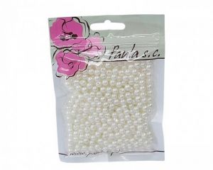 Korálky 6mm bílé perleťové plastové 50 g