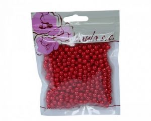 Korálky 6mm červené plastové 50 g