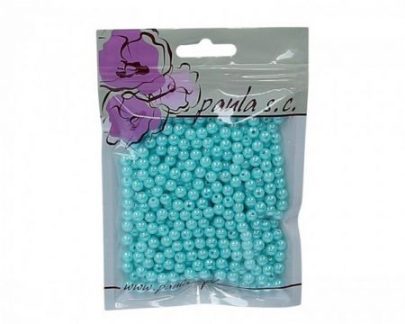 Korálky 6mm modré světlé plastové 50 g