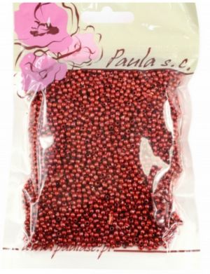 Korálky 3mm perlově červené plastové 50 g