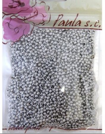 Korálky 3mm stíbrné plastové 50 g