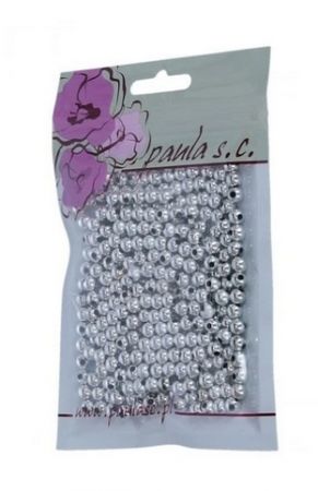 Korálky 6mm stříbrné plastové 50 g