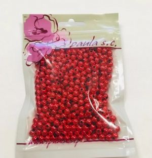 Korálky 6mm červené metal plastové 50 g