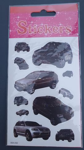 Nálepky samolepky auta ttřpytivé 1 arch