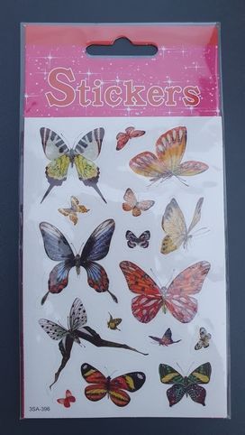 Nálepky samolepky motýly ttřpytivé 1 arch