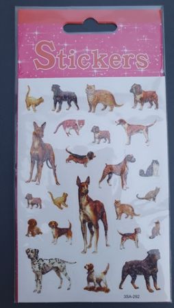 Nálepky samolepky Kočky a psi ttřpytivé 1 arch