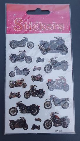 Nálepky samolepky motorky ttřpytivé 1 arch