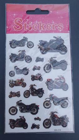 Nálepky samolepky motorky ttřpytivé 1 arch