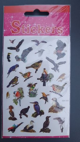 Nálepky samolepky ptáci ttřpytivé 1 arch
