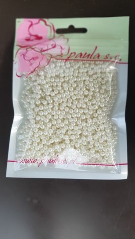 Korálky 4mm krémové plastové 50g