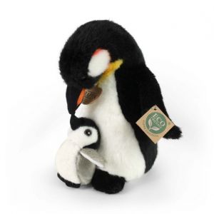 Plyšový tučňák s mládětem 22cm