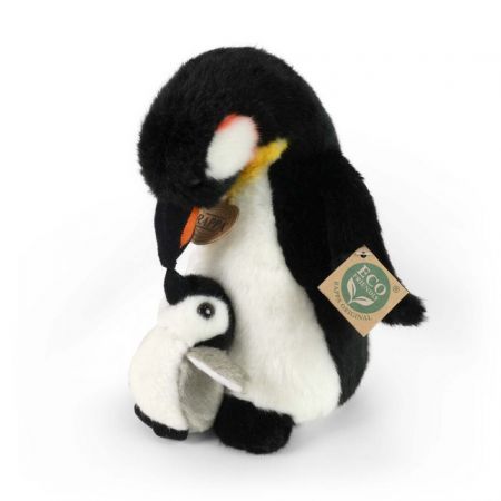 Plyšový tučňák s mládětem 22cm