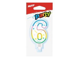 Dortová svíčka 6, duhová