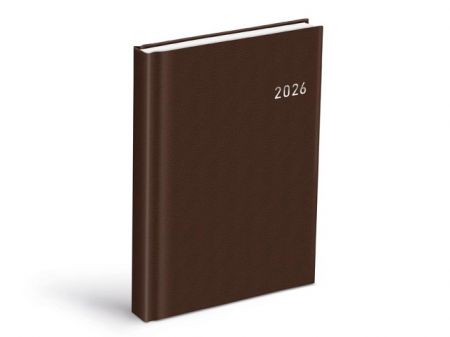 Diář denní D801 PVC dark brown 2026 / 20,5cm x 14cm / 7781452