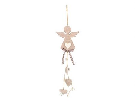 Anděl závěs dřevěný 11,2x12/53cm HW-54693A