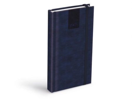 Diář denní D802 PU s gumkou bluegray 2026 / 17cm x 9cm / 7781499
