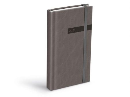 Diář denní D802 PU s gumkou gray 2026 / 17cm x 9cm / 7781500
