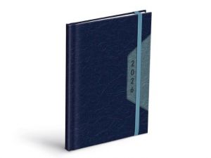 Diář týdenní T805 PU blue/dark blue s gumkou 2026 / 20,5cm x 14cm / 7781483