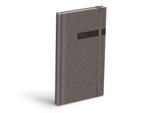 Diář týdenní T806 PU s gumkou gray 2026 / 10,5cm x 10,5cm / 7781516
