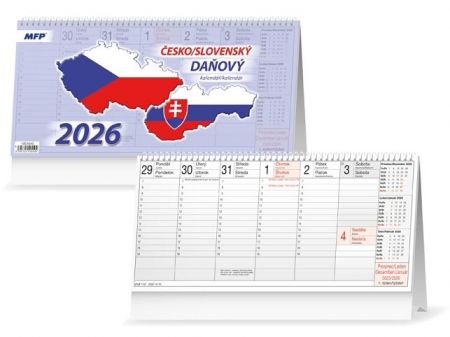 Kalendář stolní Daňový česko/slovenský 2026 / 30cm x 30cm / 1061645
